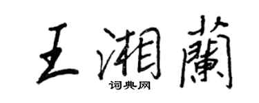 王正良王湘蘭行書個性簽名怎么寫