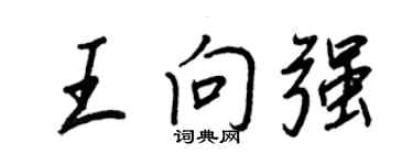 王正良王向強行書個性簽名怎么寫