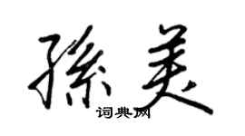 王正良孫美行書個性簽名怎么寫