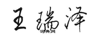 駱恆光王瑞澤行書個性簽名怎么寫