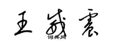 梁錦英王威震草書個性簽名怎么寫