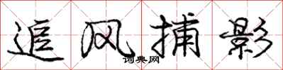 龐中華追風捕影行書怎么寫