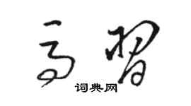 駱恆光馬習草書個性簽名怎么寫