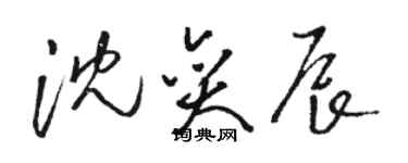 駱恆光沈奕辰草書個性簽名怎么寫