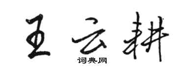 駱恆光王雲耕行書個性簽名怎么寫