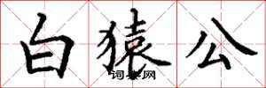 丁謙白猿公楷書怎么寫