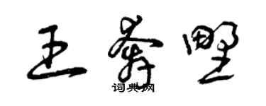 曾慶福王奔野草書個性簽名怎么寫