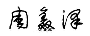 朱錫榮周鑫澤草書個性簽名怎么寫