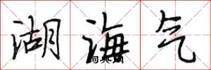 段相林湖海氣行書怎么寫