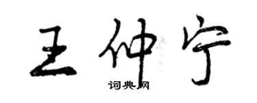 曾慶福王仲寧行書個性簽名怎么寫