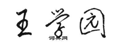 駱恆光王學園行書個性簽名怎么寫