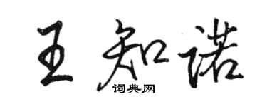 駱恆光王知諾行書個性簽名怎么寫
