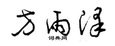 曾慶福方雨澤草書個性簽名怎么寫