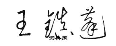 駱恆光王鎮蓬草書個性簽名怎么寫