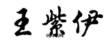 胡問遂王紫伊行書個性簽名怎么寫
