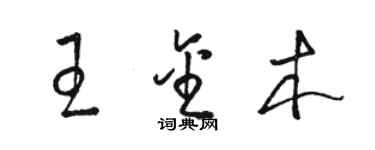 駱恆光王金木草書個性簽名怎么寫