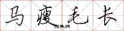 田英章馬瘦毛長行書怎么寫
