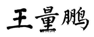 翁闓運王量鵬楷書個性簽名怎么寫