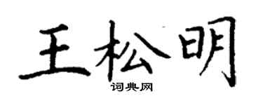 丁謙王松明楷書個性簽名怎么寫