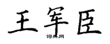 丁謙王軍臣楷書個性簽名怎么寫