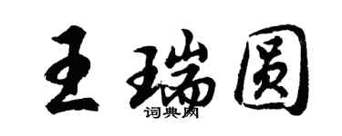 胡問遂王瑞圓行書個性簽名怎么寫