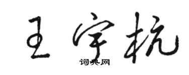 駱恆光王宇杭草書個性簽名怎么寫