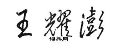 駱恆光王耀澎行書個性簽名怎么寫