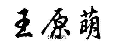 胡問遂王原萌行書個性簽名怎么寫