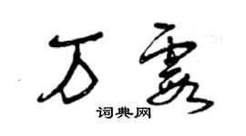 曾慶福萬霞草書個性簽名怎么寫