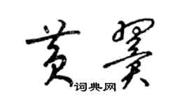 梁錦英黃翼草書個性簽名怎么寫