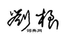 朱錫榮劉根草書個性簽名怎么寫