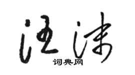 駱恆光汪沫草書個性簽名怎么寫