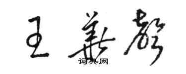 駱恆光王華聲草書個性簽名怎么寫