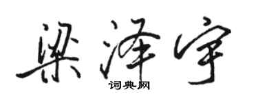 駱恆光梁澤宇行書個性簽名怎么寫