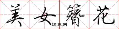 荊霄鵬美女簪花行書怎么寫