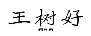 袁強王樹好楷書個性簽名怎么寫