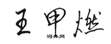 駱恆光王甲燃行書個性簽名怎么寫