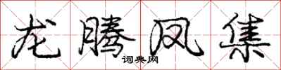 龐中華龍騰鳳集行書怎么寫