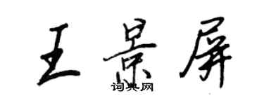 王正良王景屏行書個性簽名怎么寫