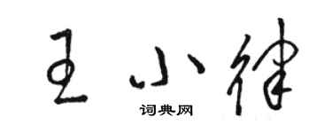 駱恆光王小律草書個性簽名怎么寫