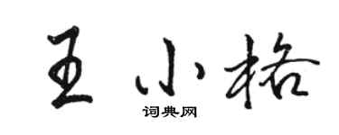 駱恆光王小格行書個性簽名怎么寫