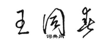 駱恆光王同春草書個性簽名怎么寫