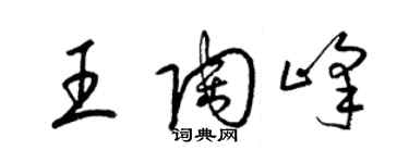 梁錦英王陶峰草書個性簽名怎么寫