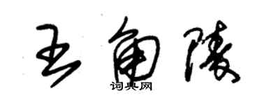 朱錫榮王角陵草書個性簽名怎么寫