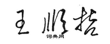 駱恆光王順哲草書個性簽名怎么寫