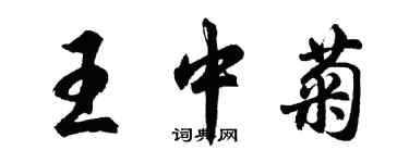 胡問遂王中菊行書個性簽名怎么寫