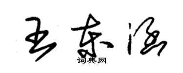 朱錫榮王東涵草書個性簽名怎么寫