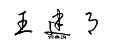 梁錦英王建月草書個性簽名怎么寫