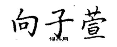 丁謙向子萱楷書個性簽名怎么寫