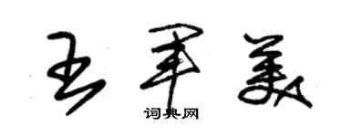 朱錫榮王軍美草書個性簽名怎么寫